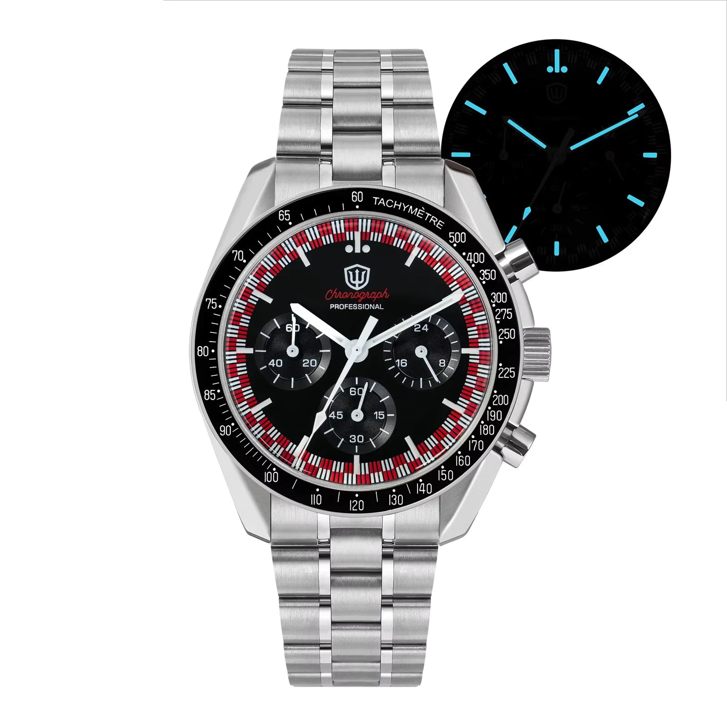 New Mechanical Quartz Watches VK63 Chronograph Sports Watches Bubble Sapphire Ar Waterproof Luminous Watches