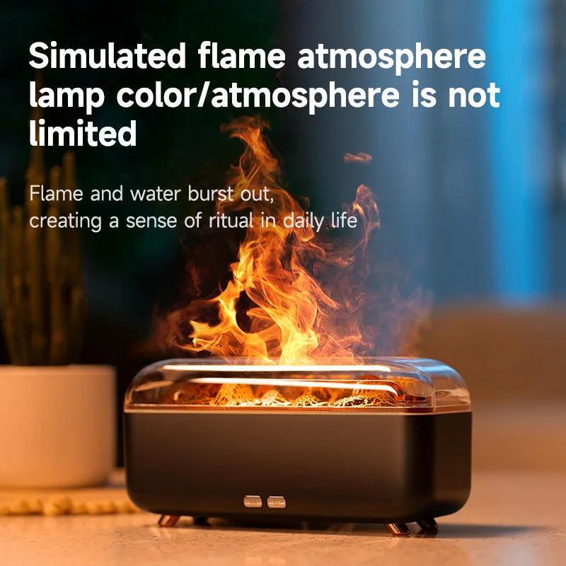 300ml Mini Volcanic Lava Essential Oil Aroma Diffuser Machine Small Household USB Home Fragrance Diffuser Flame Humidifier