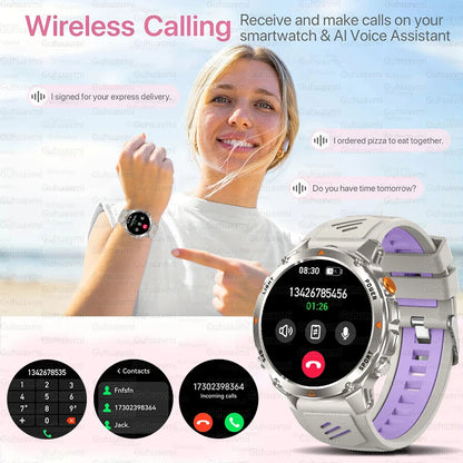 2025 New Women's Fashion Sports Smart Watch Built in GPS 3ATM Waterproof Bluetooth Call Health Monitoring Smartwatches For Women