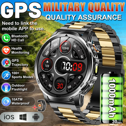 2026 New outdoor Smart watch Men 1.85 Inch AMOLED On Display 1000mAh Battery BT Call Heart Rate SpO2 Fitness Tracker Wristband