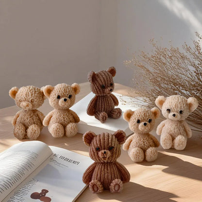 Cute Mini Bear Silicone Mold DIY Animal Bear Aromatherapy Candle Silicone Mold Crystal Epoxy Resin Soap Home Decoration