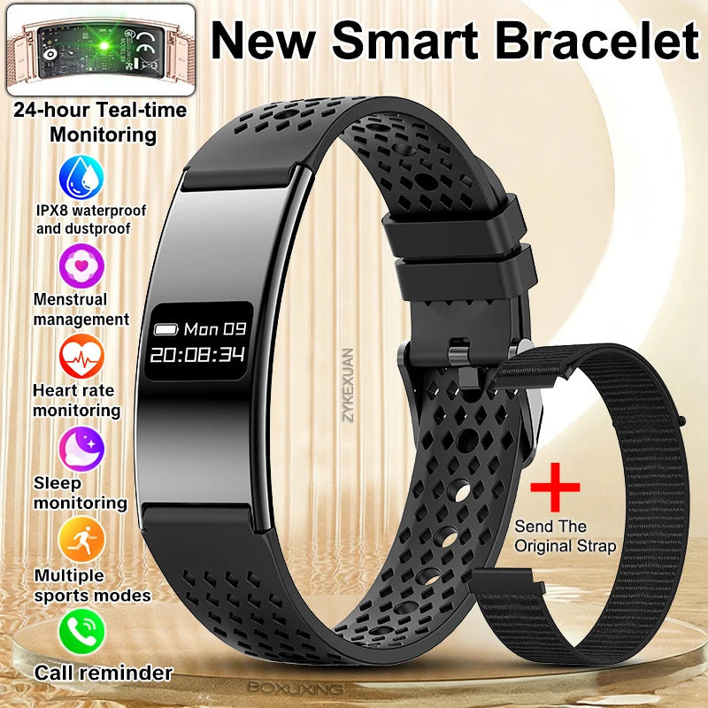 New Fashion Women Smart Bracelet IPX8 Waterproof Heart Rate Sleep Monitor Health Sports Fitness Tracker Call Reminder Smartwatch