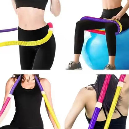 Upgrade Waist Trimmer Hoop for Weight Loss Soft Spring Fitness Hoop Detachable Foldable Portable Abdominal Exercise Circle for W