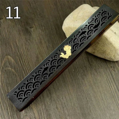New Wood Aromatherapy Incense Stick Holder Hollow Incense Burner Censer Box Line Incense Burner Handmade Decoration Craft Gifts