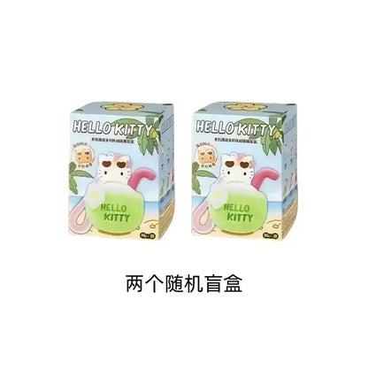 New Hello Kitty Summer Series Blind Box Sanrio Plush Aromatherapy Custom Mystery Surprise Boxes Pendant Doll Toy Gift Keychain
