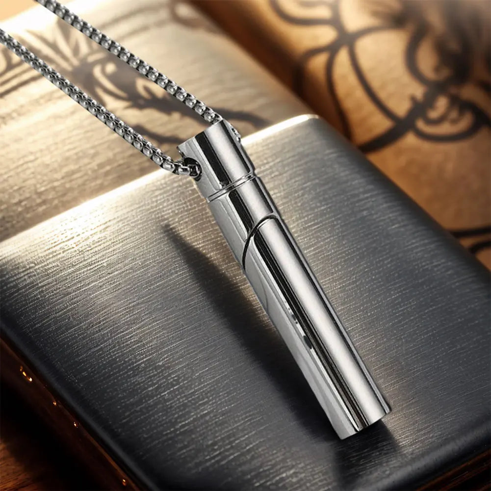 Stainless Steel Aromatherapy Necklace Chain Smoking Cessation Fum Vaporless Smokeless Inhaler for Natural Calm & Stress Relief