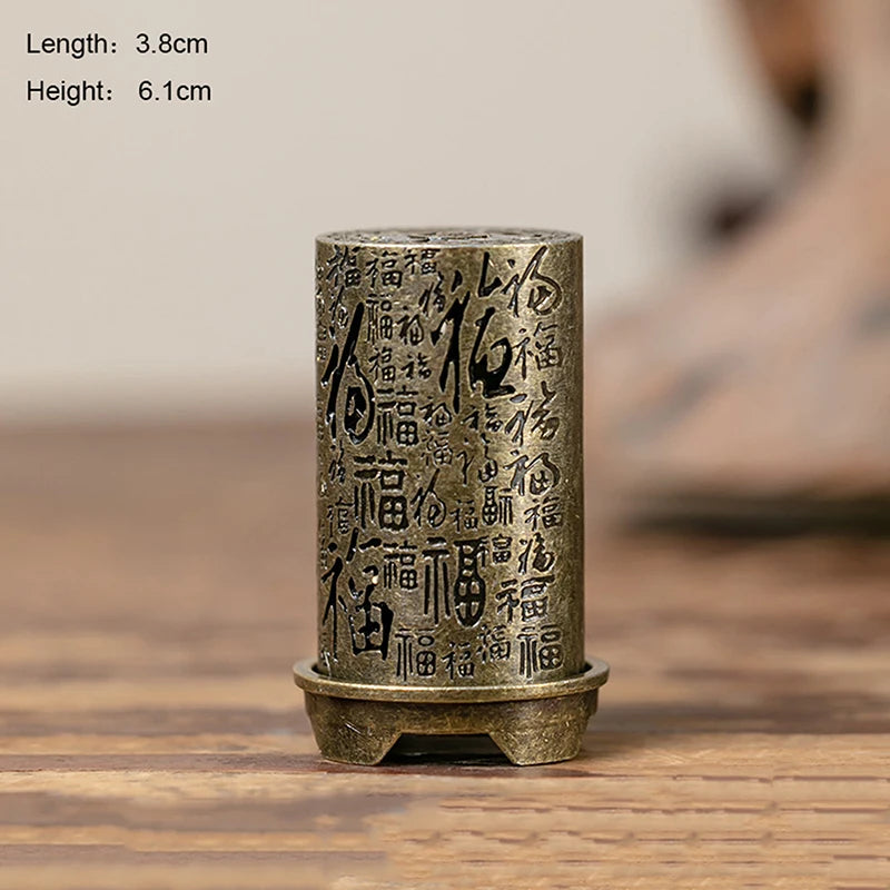1pcs Square Vertical Chinese Incense Burners Small Alloy Incense Holder Indoor Aromatherapy Home Ornament Household Decoration