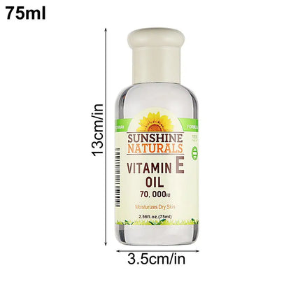 75ml Vitamin E Oil Face Serum Oil Shrink Pores Anti Wrinkle Aging Freckle Anti-wrinkle Lightens Dark Spots Repair Face Skin Care