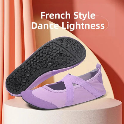 Women's Yoga Pilates Training Shoes Indoor Anti-Slip Home Beach Soft Bottom Jump Rope Sports Shoes Ballet Slippers