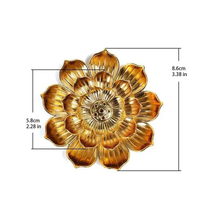 Alloy Incense Burner Stick Lotus Flower Incense Holder Buddhism Mini Sandalwood Censer Temples Yoga Studio Home Decor Supplies