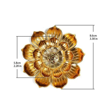 Alloy Incense Burner Stick Lotus Flower Incense Holder Buddhism Mini Sandalwood Censer Temples Yoga Studio Home Decor Supplies