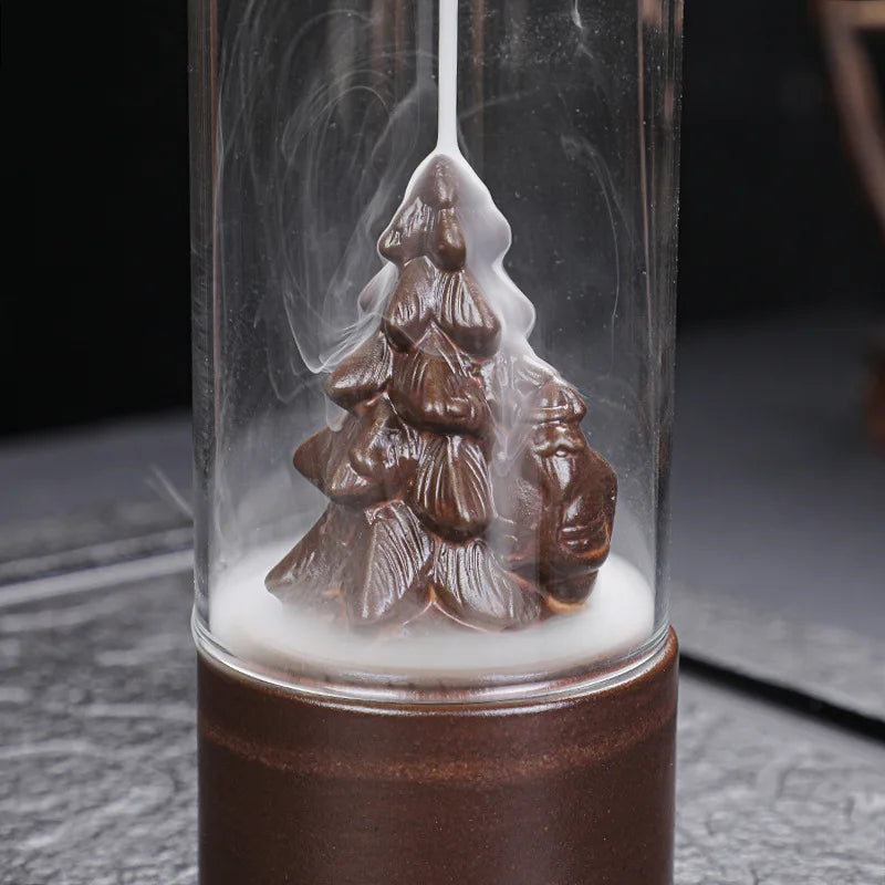 Creative Glass Cover Reverse Flow Incense Burner Ornamental Incense Path Zen Ornament
