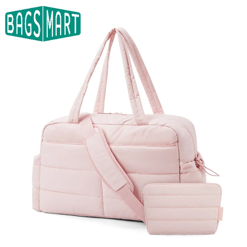 BAGSMART Carry On Travel Handle Bag Unsiex Weekender Overnight Large Capacity Duffle Bags Sports Fitness Bags for Women