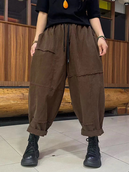 Amax LuluE Winter Fashion Fitness Pants Womens Loose Vintage Harem Trousers Ladies Casual Classic Elastic Waist Punk Streetwear