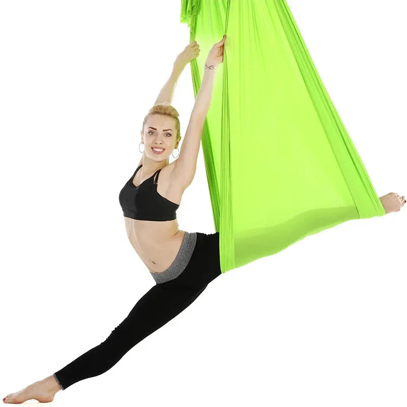 1.5mX2.8m Aerial Yoga Hammock Elastic Silk Yoga Flying Swing for Anti-Gravity Body Building Pilates Infoor Outdoor Fitness