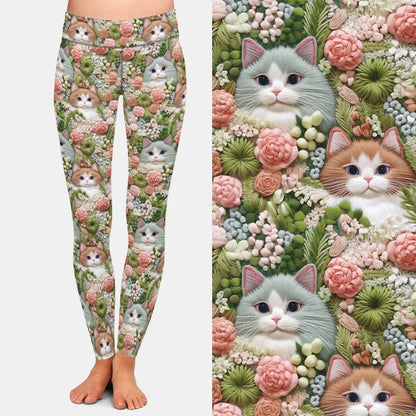 New High Waist Flower Printed Women's Leggings Sports Tight Pants High Quality High Elasticity Slim Fit Tight Pants