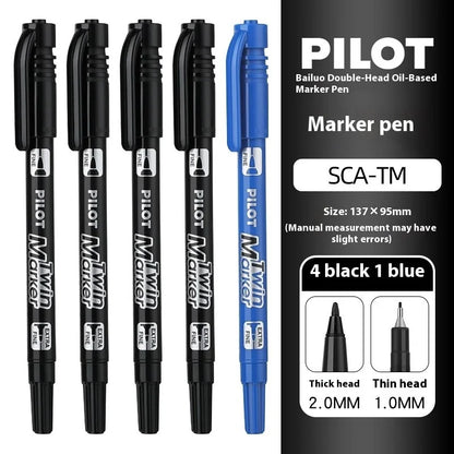 Pilot SCA-TM Dual-Tip Marker,Water-Based Vibrant Quick-Drying Twin-Tip Permanent Ink Pens for Journaling,Scrapbooking&DIY Crafts