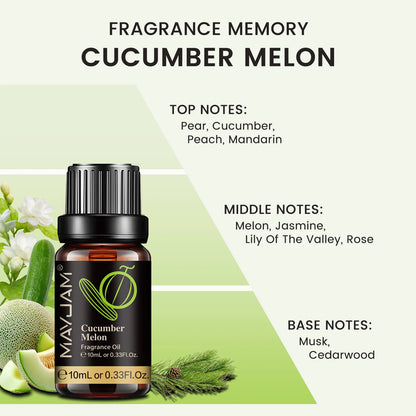 MAYJAM Fragrance Oil for Humidifier Diffuser Candle Making Vanilla Musk Dragons Blood Bubble Gum Sea Breeze Baby Powder Aroma