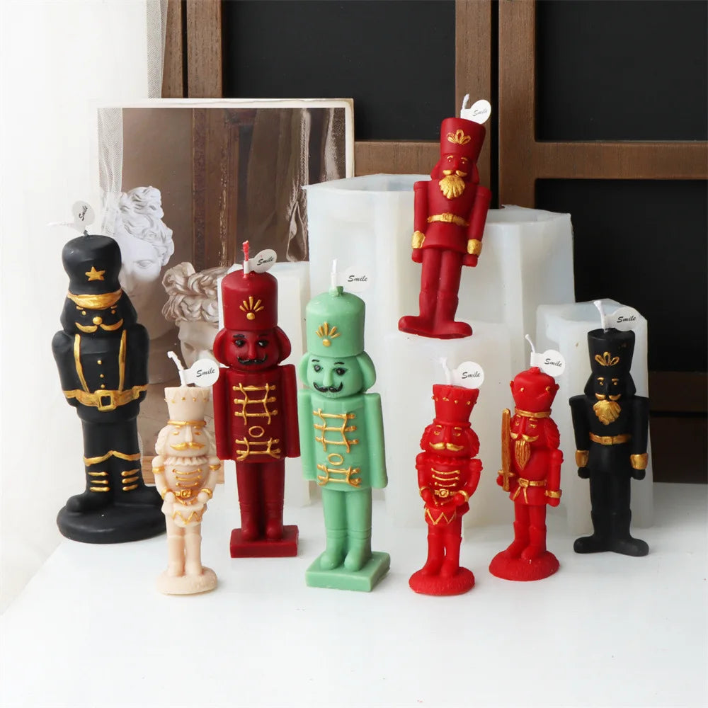 King Candle Silicone Mold Soldier Plaster Resin Ornament Cartoon Ceramics Making Mould Soywax Aromatherapy Home Decor DIY Gifts
