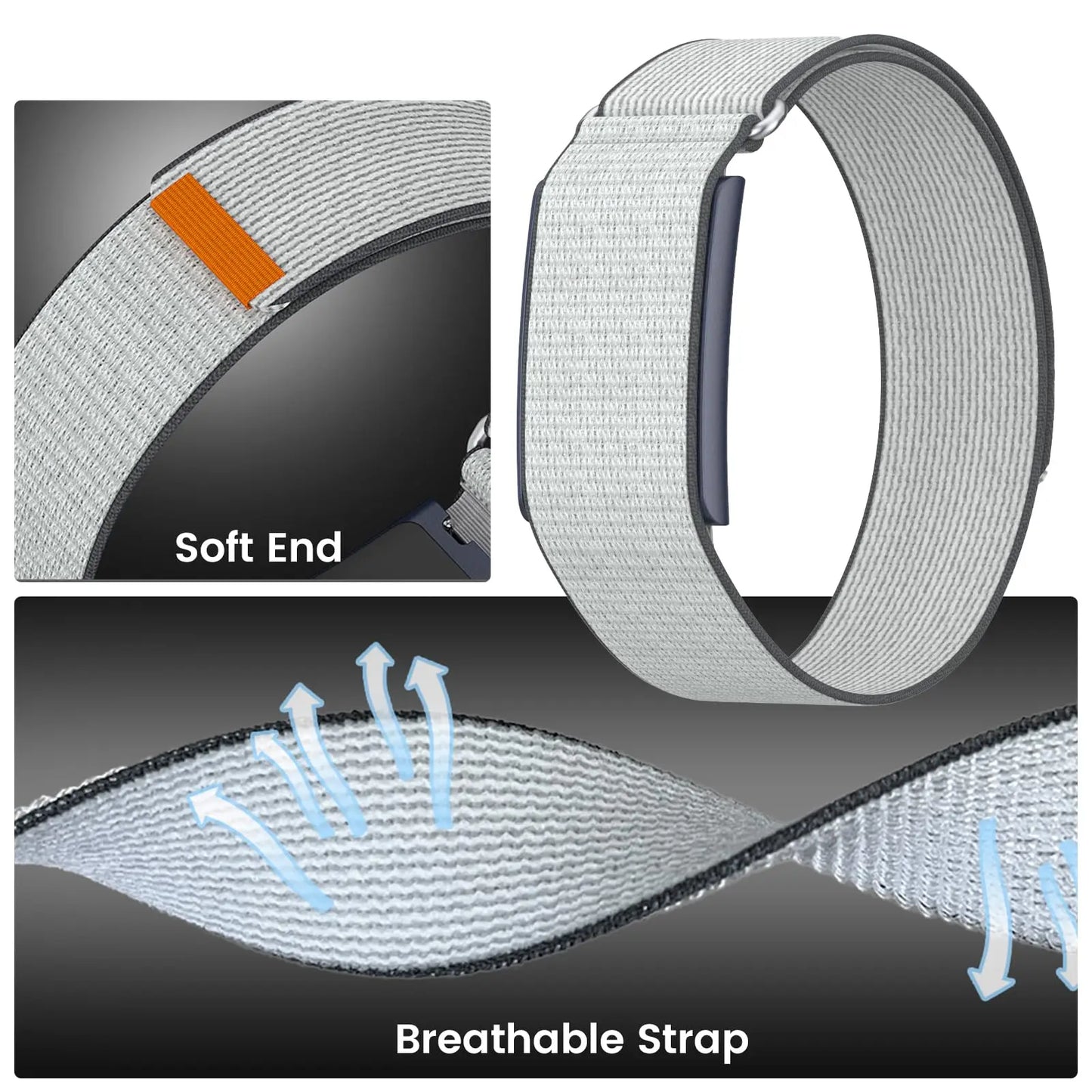 Nylon Replacement Band Compatible with Amazfit Helio Strap Adjustable Breathable Sport Wristband for Fitness Tracker Comfortable