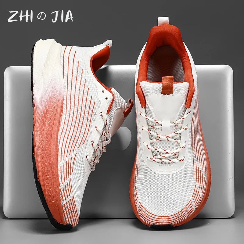 Men's Plus Size Sneaker Big Head Mesh Wide Palm Shoes Outdoor Knitted Breathable Running Fitness Shoes Driving Footwear