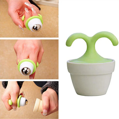 2/1pcs Handheld Body Massager Mini Potted Plant Shaped Roller Ball Bead Relaxation Massage Cooling for Neck Foot Skin Care Tool
