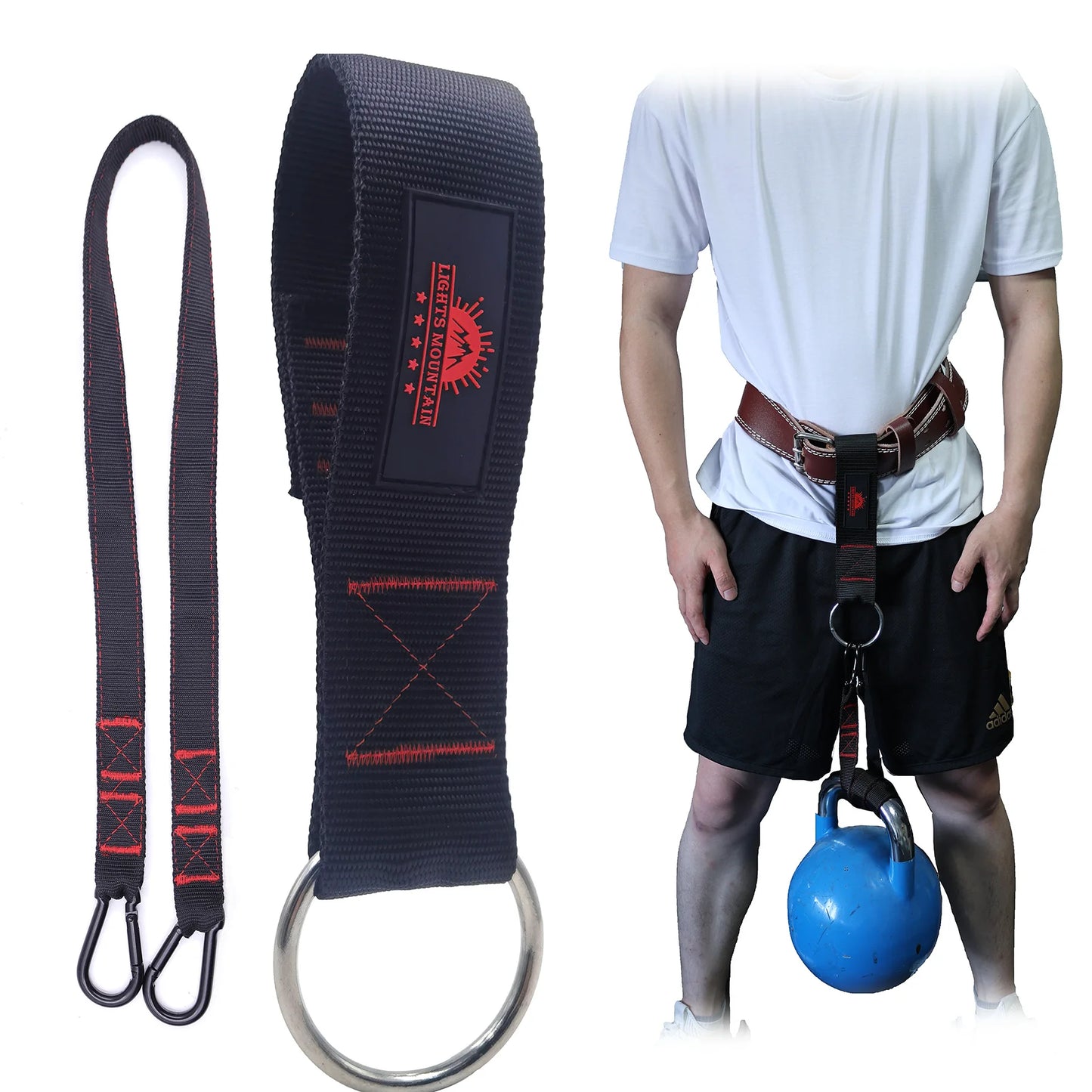 Weightlifting Dip Belt  Accessories for dips and Pull-ups Double-Layered Webbing Strap with Carabiners for Fitness Bodybuilding
