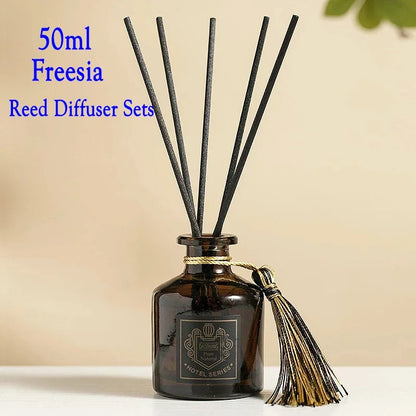 Y Aromeasy 50ml Reed Diffuser Sets Homestay Hotel Bathroom Rattan Aromatherapy Glass Diffuser Air Freshener Home Fragrance