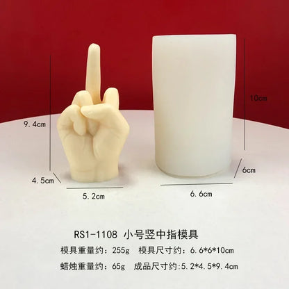 Gesture Candle Mold Diy Aromatherapy Plaster Thumbs Up Victory Bier Middle Finger Cake Silicone Mould Epoxy Candle Making Molds