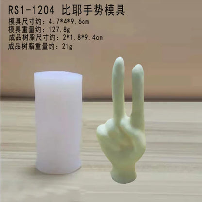 Gesture Candle Mold Diy Aromatherapy Plaster Thumbs Up Victory Bier Middle Finger Cake Silicone Mould Epoxy Candle Making Molds
