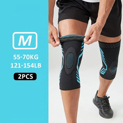 2pcs Professional Non Slip Nylon Sports Knee Support Sleeve High Elastic Compression for Basketball Cycling Running Gym Unisex