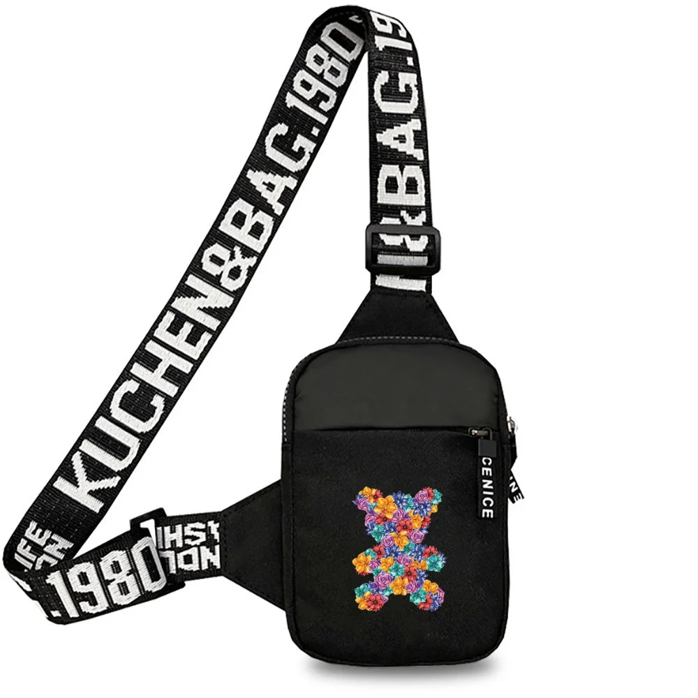 Chest Pack Fitness Yoga Outdoor Mini  Men Sports Running Bear Printing Series Fashion Chest Bag for Women for Men