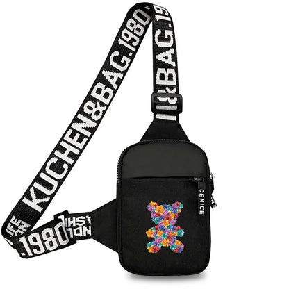 Chest Pack Fitness Yoga Outdoor Mini  Men Sports Running Bear Printing Series Fashion Chest Bag for Women for Men