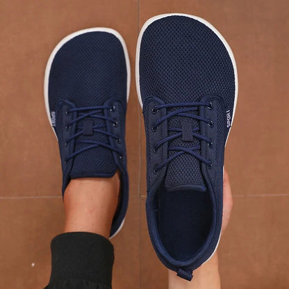 2025 Summer Men's Running Shoes Barefoot Fitness Mesh Sports Shoes Women Flat Bottom Wide Foot Shoes Slow Running Brand Sneakers