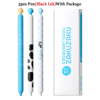 KACO ZAKUZAKU Gel Pen Set,0.5mm Smooth ST Nib Aesthetic Writing Black Ink Stress-Relief Signing Stylos For Journaling,Work,Study
