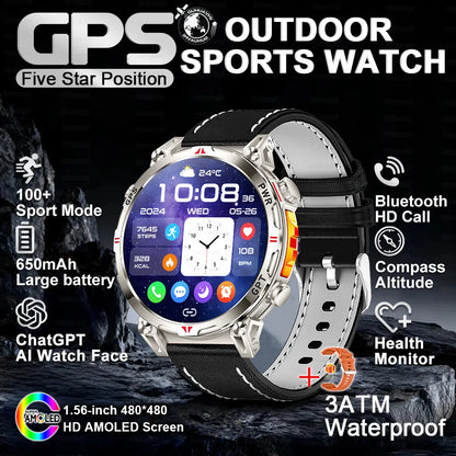2026 New Ultra 650mAh Battery Smart Watch Built in GPS Compass 10ATM Waterproof Sports tracker Outdoors Military Smartwatches