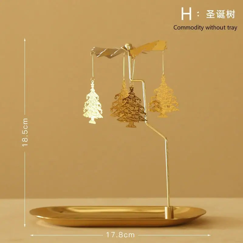 1 Pcs New Lanterns Aromatherapy Candles Trays Rotating Candle Holders Windmills Golden Fragrance Trays Ornaments
