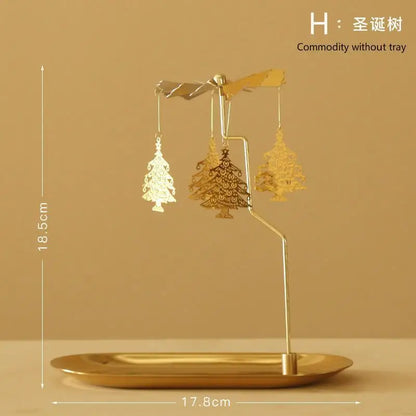 1 Pcs New Lanterns Aromatherapy Candles Trays Rotating Candle Holders Windmills Golden Fragrance Trays Ornaments