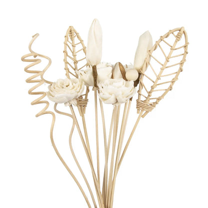 12PCS Lotus Flower Rattan Sticks Fireless Fragrances Reed Diffuser Stick Reed Diffuser Replacement DIY Handmade Home Decor
