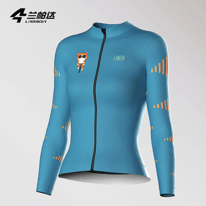 Lameda Women Fleece Long Sleeve Autumn Winter Cycling Jersey Windproof Cycling Clothing Women 's Cycling Clothing
