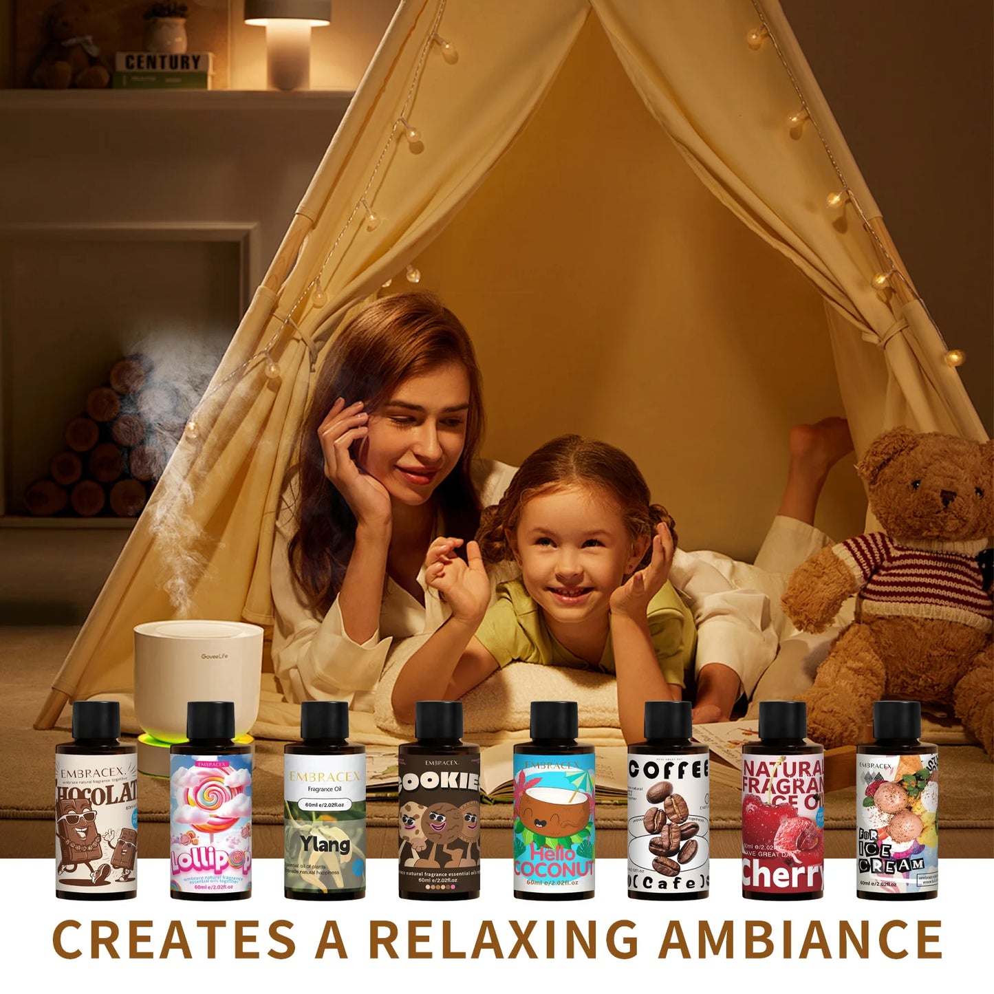 11Style 60ml Essential Oils Send A Dropper Parfum Home Perfume Gingerbread Man For Diffusers、Candles Making、Car Aromatherapy