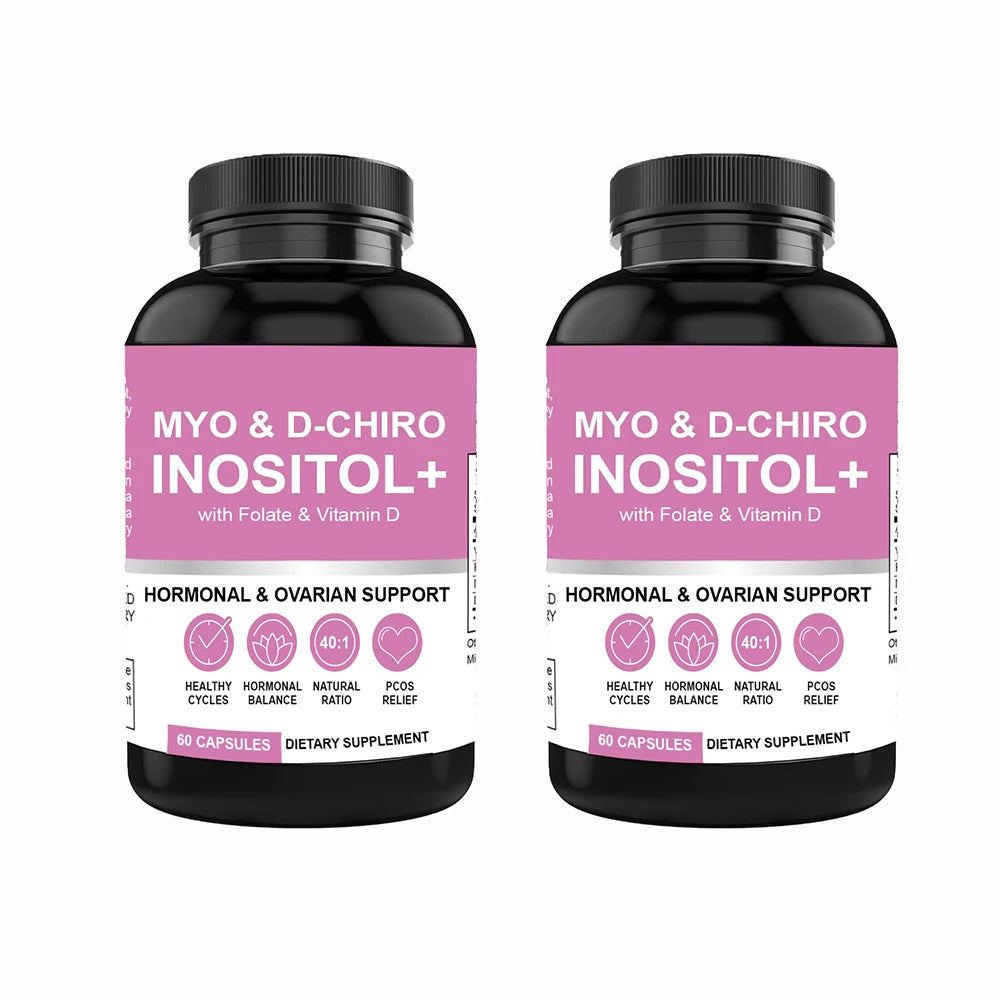 Myo-Inositol & D-Chiro Inositol Supplement for Women | Fertility Supplements for Hormonal Balance & Ovarian Health Support, 60 C