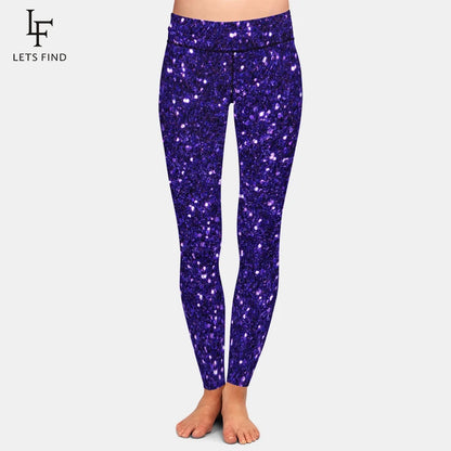 LETSFIND New Arrival Women Leggings High Waist Sexy Women Pants 3D Red Glitter Texture Print Fitness Slim Girls Stretch Leggings