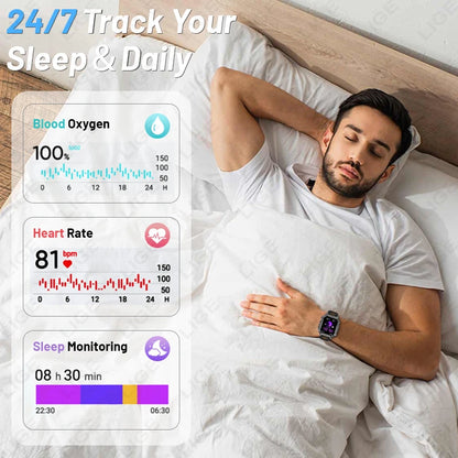 LIGE 1400mAh Large Capacity Battery Smart Watch Men Outdoor SOS Flashlight IP68 Sports Fitness Tracker Voice Calling Smartwatch