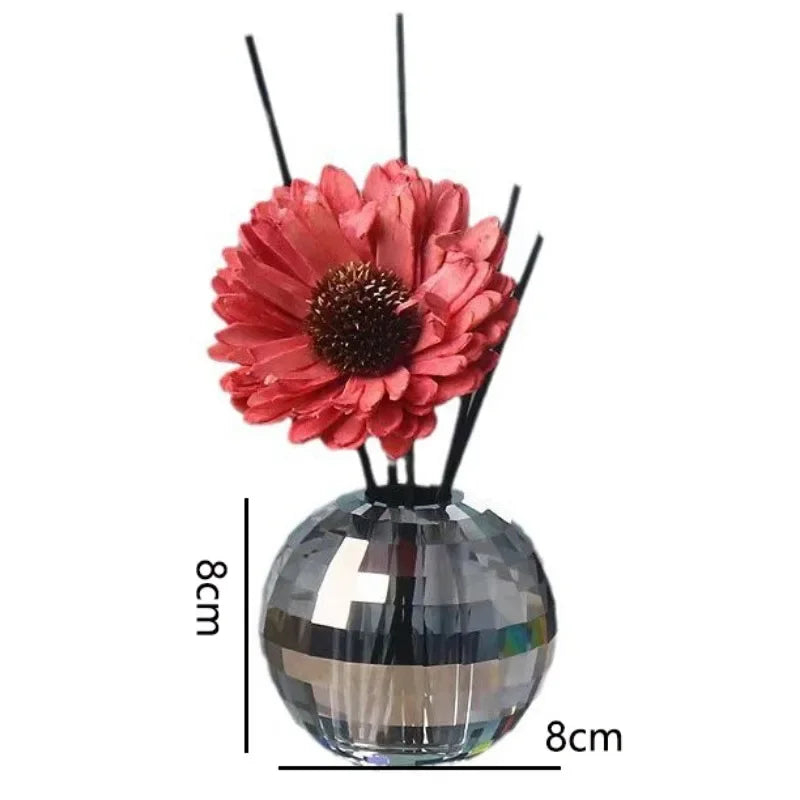 Modern Crystal Spherical Aromatherapy Candle Holder Cup Amber Crystal Aromatherapy Candle Holder Living Room Interior Decoration