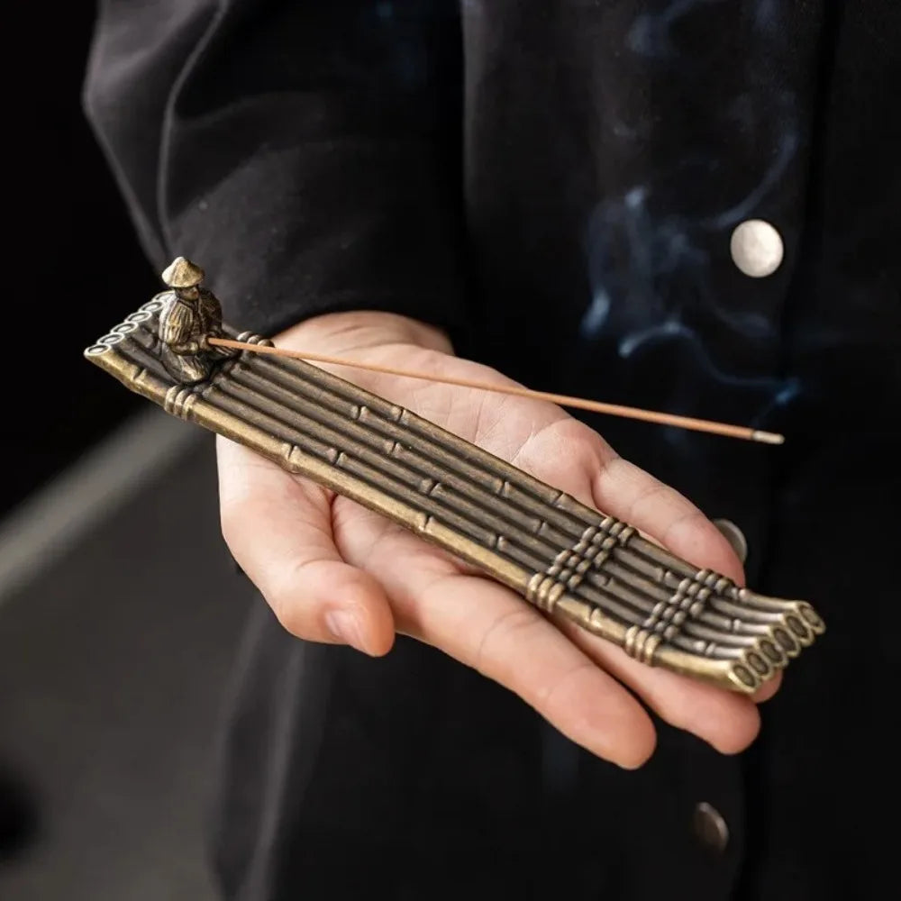 Metal Incense Stick Burner Ancient Style Boat Shape Aromatherapy Burner Classical Elegance Aromatherapy Ornament