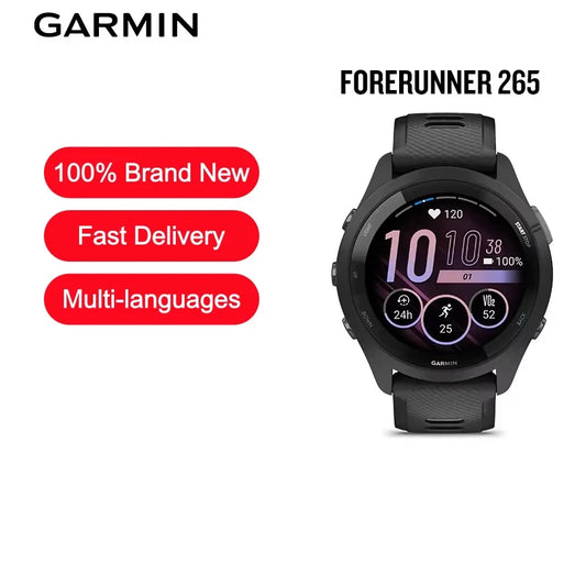 Garmin Forerunner 265 Outdoor GPS Running Smartwatch Fitness Marathon Swimming Advanced Training Fitness Tracker 13 Days Battery