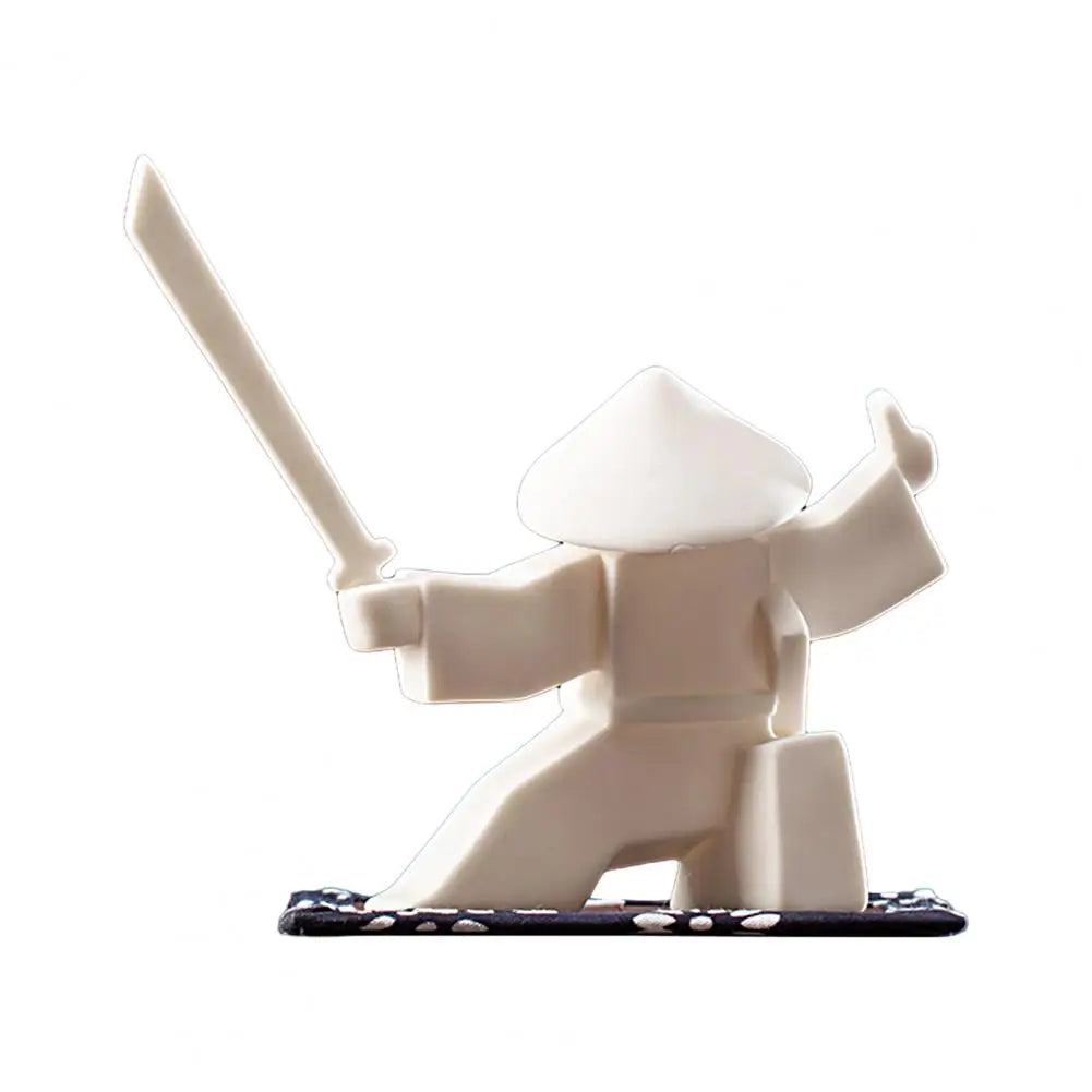 Incense Stick Burner Unique Delicate White Porcelain- Chinese Ceramic Samurai Censer Holder Home Decor Kung Fu Ceramic Sculpture