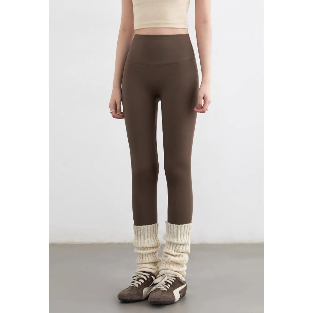 CHIC VEN Women Leggings Pants Solid High Waisted Stretch Yoga Pant Tights Fitness Elastic Running Sportswear Autumn Winter 2025