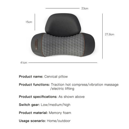 Electric Massager Cervical Pillow Hot Compress Vibration Massage Neck Traction Relax Sleeping Memory Foam Pillow Spine Support